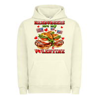 Pigment Pistachio hamburger are my valentine Urban Hoodie - AdoDesignShop