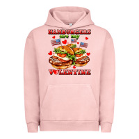 Pigment Salmon hamburger are my valentine Urban Hoodie - AdoDesignShop