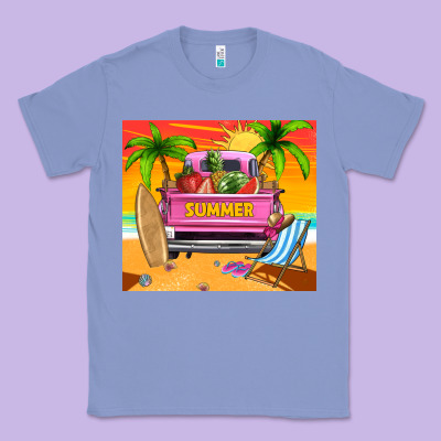 Summer Truck Classic Tee Designed By Tumblerdesignbyshophia