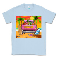 Dusty Blue summer truck Classic Tee - TumblerDesignByShophia