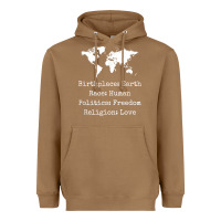 Toasted Coconut birthplace earth race human politics freedom religion love t shirt Heavyweight Hoodie - longCreatives