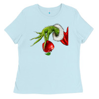 Baby Blue Christmas Character Ladies Tee - NancyCooperArtShop