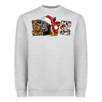 Heather Grey love christmas black angus Heavyweight Sweatshirt - LillyAllenDesigns