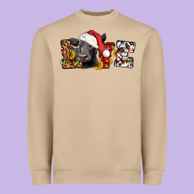 Love Christmas Black Angus Heavyweight Sweatshirt Designed By Lillyallendesigns