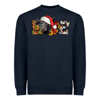 Navy love christmas black angus Heavyweight Sweatshirt - LillyAllenDesigns