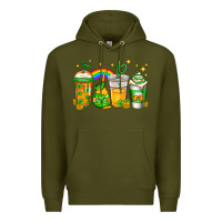 Army Green st patricks day coffee Premium Hoodie - Jasminsmagicworld