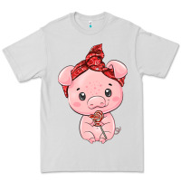 Dove Grey cute pig Premium Tee - texasbilliewilder
