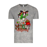 Cloud Rock mooey christmas holstein cow Vintage Tee - CowGirlArtShop