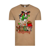 Vintage Coffee mooey christmas holstein cow Vintage Tee - CowGirlArtShop