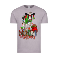 Vintage Zinc mooey christmas holstein cow Vintage Tee - CowGirlArtShop