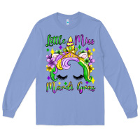 Colony Blue little miss mardi gras unicorn  olivia Long Sleeve Tee - OliviaCreatesArt