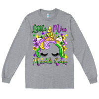 Heather Grey little miss mardi gras unicorn  olivia Long Sleeve Tee - OliviaCreatesArt