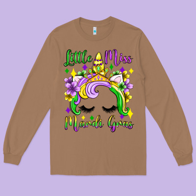 Little Miss Mardi Gras Unicorn  Olivia Long Sleeve Tee Designed By Oliviacreatesart