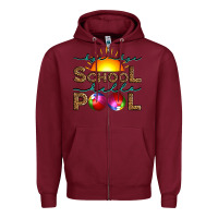 Burgundy bye bye school hello pool Zipper Hoodie - Artiststas