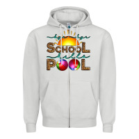 Dove Grey bye bye school hello pool Zipper Hoodie - Artiststas