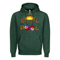Sports Green bye bye school hello pool Zipper Hoodie - Artiststas