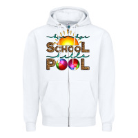 White bye bye school hello pool Zipper Hoodie - Artiststas