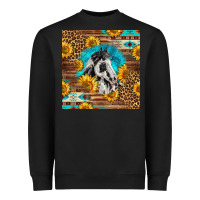 Black western paint horse Heavyweight Sweatshirt - LillyAllenDesigns