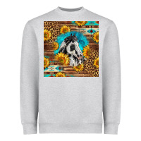Heather Grey western paint horse Heavyweight Sweatshirt - LillyAllenDesigns