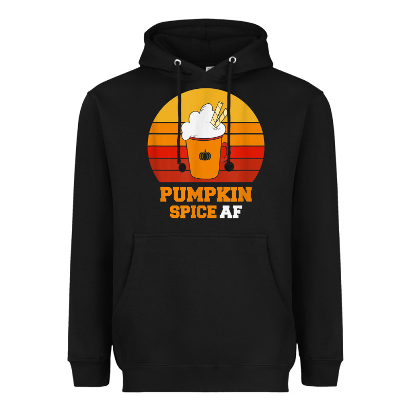 Pumpkin Spice Af Retro Vintage Background Happy Halloween Heavyweight Hoodie by longCreatives | Teevron