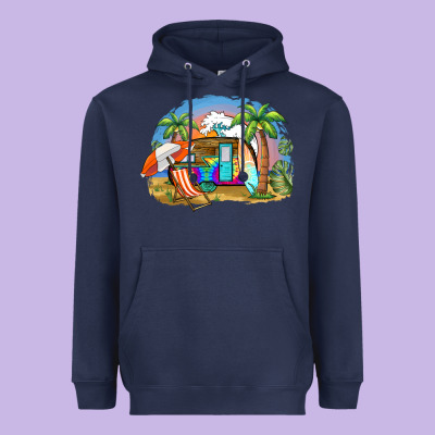 Camp Life Beach Heavyweight Hoodie Designed By Barkaloodesign