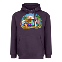 Plum camp life beach Heavyweight Hoodie - BarkalooDesign