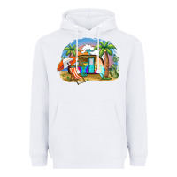 White camp life beach Heavyweight Hoodie - BarkalooDesign
