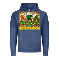 Vintage Denim St. Patrick's Day gnomies with leopard tumbler Vintage Hoodie - HowdyJamesFarm