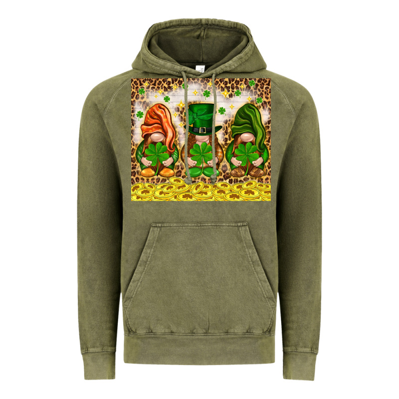 St. Patrick's Day Gnomies With Leopard Tumbler Vintage Hoodie by HowdyJamesFarm | Teevron