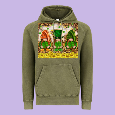 St. Patrick's Day Gnomies With Leopard Tumbler Vintage Hoodie Designed By Howdyjamesfarm