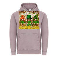 Vintage Zinc St. Patrick's Day gnomies with leopard tumbler Vintage Hoodie - HowdyJamesFarm