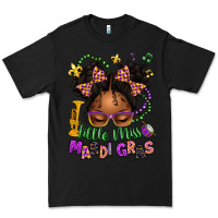 Black little miss mardi gras afro messy bun kid Premium Tee - texasbilliewilder