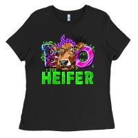 Black Boo Heifer Cow Ladies Tee - texasbilliewilder