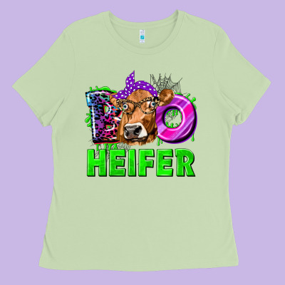 Boo Heifer Cow Ladies Tee Designed By Texasbilliewilder
