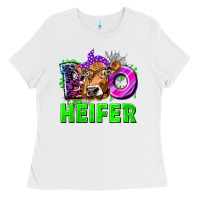 White Boo Heifer Cow Ladies Tee - texasbilliewilder