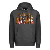 Charcoal Heather football NONNiE Premium Hoodie - CowhideDigitalArt