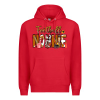 Red football NONNiE Premium Hoodie - CowhideDigitalArt