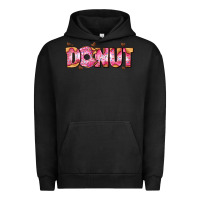 Pigment Black donut with donut and hearts Urban Hoodie - AdoDesignShop