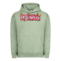Pigment Oil Green donut with donut and hearts Urban Hoodie - AdoDesignShop