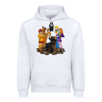 White surprise!  scooby dog with friends funny halloween Urban Hoodie - longCreatives