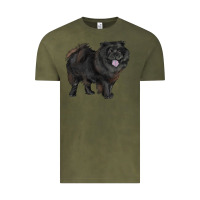 Vintage Olive black chow chow Vintage Tee - RanaPortraitStore