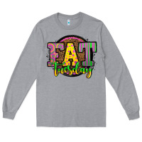 Heather Grey mardi gras fat tuesday Long Sleeve Tee - OliviaCreatesArt