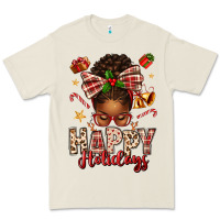 Bone happy holidays christmas afro messy bun Premium Tee - texasbilliewilder