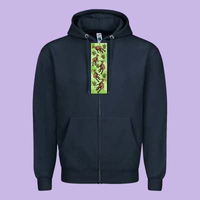 Dinosaur Parasaurolophus Pen Wrap Zipper Hoodie Designed By Artiststas