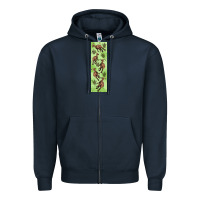 Navy dinosaur parasaurolophus pen wrap Zipper Hoodie - Artiststas
