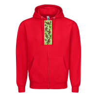 Red dinosaur parasaurolophus pen wrap Zipper Hoodie - Artiststas