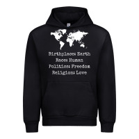 Black birthplace earth race human politics freedom religion love t shirt Urban Hoodie - longCreatives