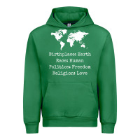 Emerald birthplace earth race human politics freedom religion love t shirt Urban Hoodie - longCreatives