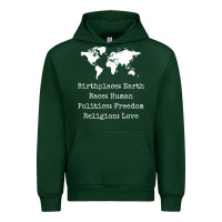 Forest Green birthplace earth race human politics freedom religion love t shirt Urban Hoodie - longCreatives