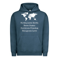 Pigment Midnight Navy birthplace earth race human politics freedom religion love t shirt Urban Hoodie - longCreatives